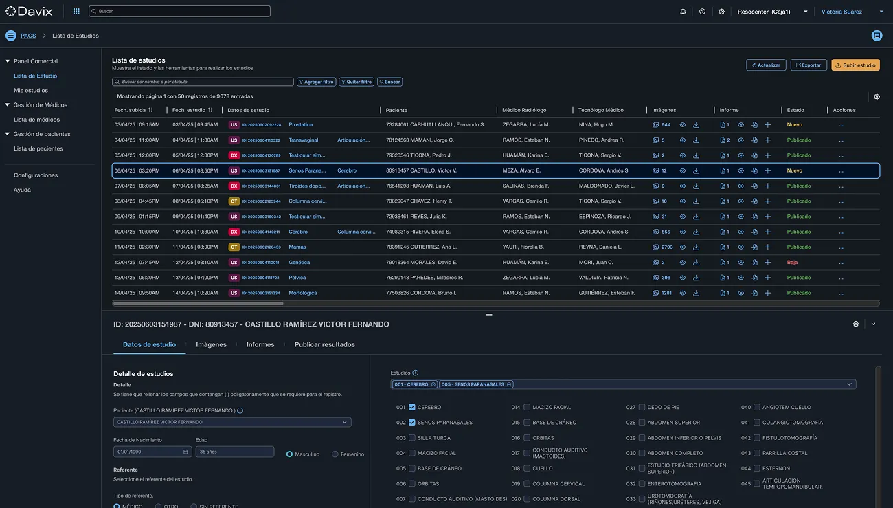 Worklist de estudios